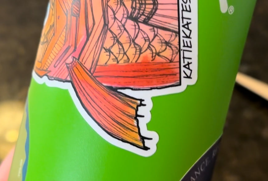 Red Fish Head, Sticker