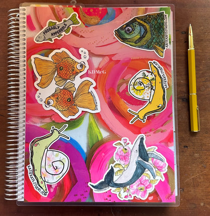 Whale in Flowers, Sticker