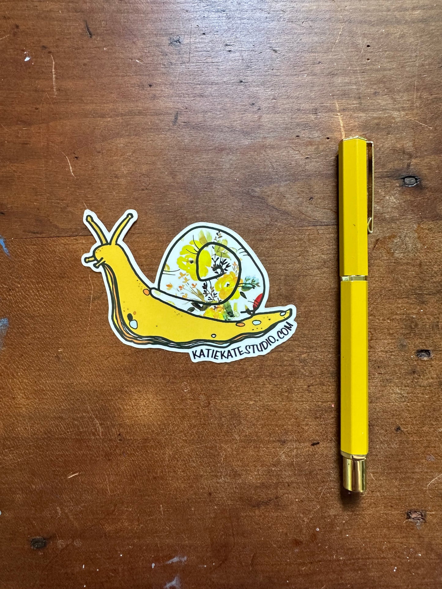 Yellow floral snail, Sticker