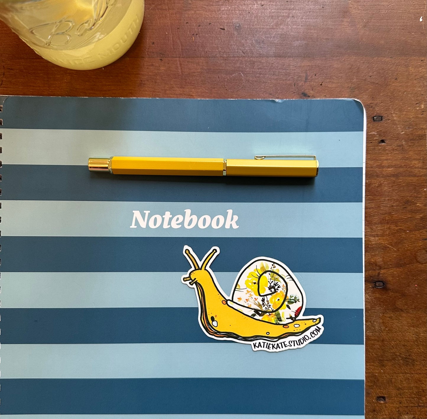 Yellow floral snail, Sticker