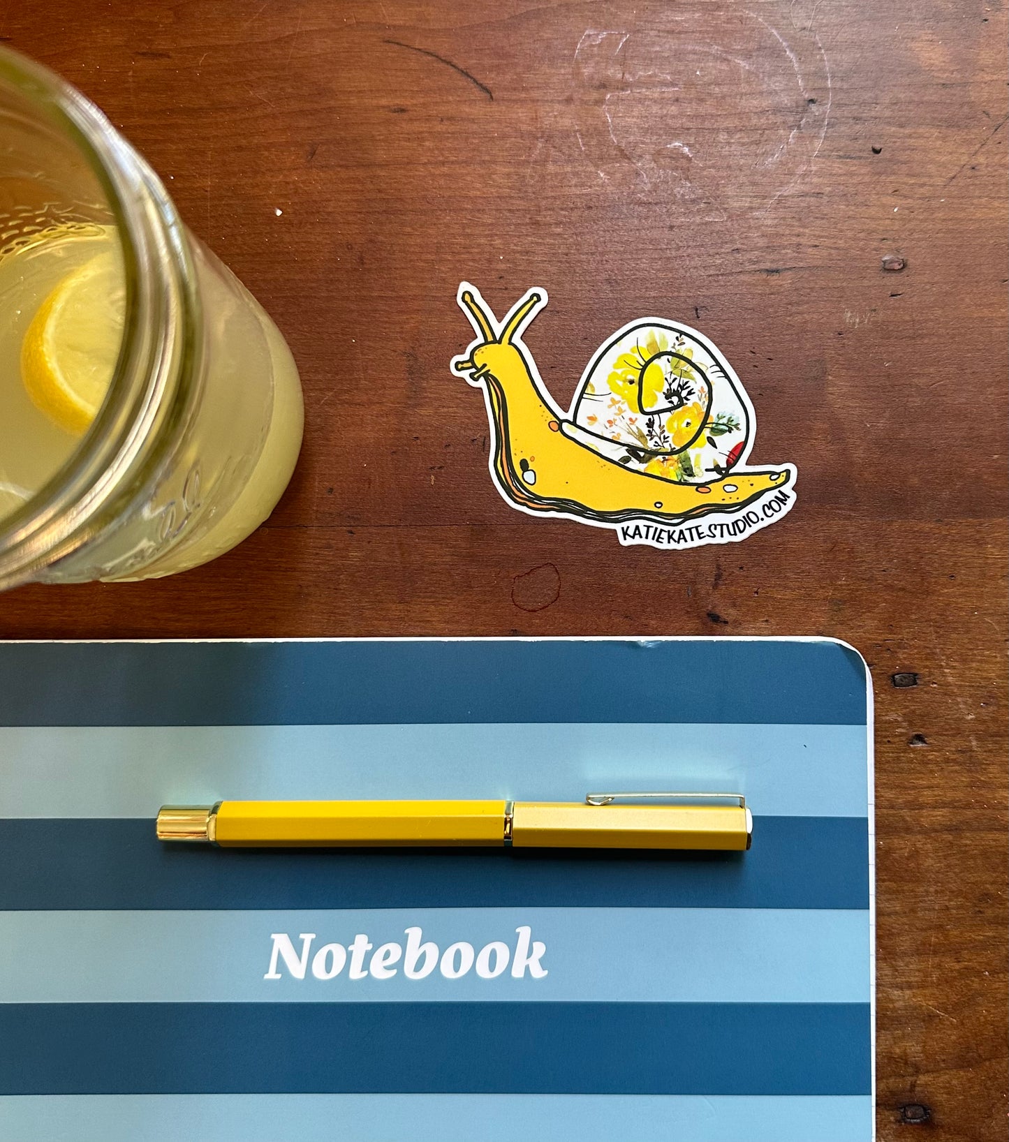 Yellow floral snail, Sticker