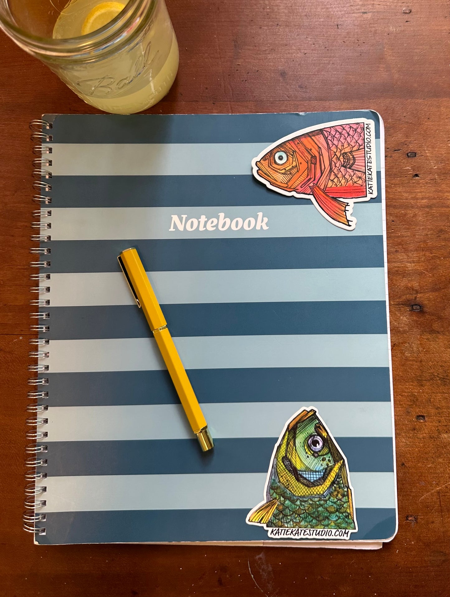 Blue Green Fish Head, Sticker