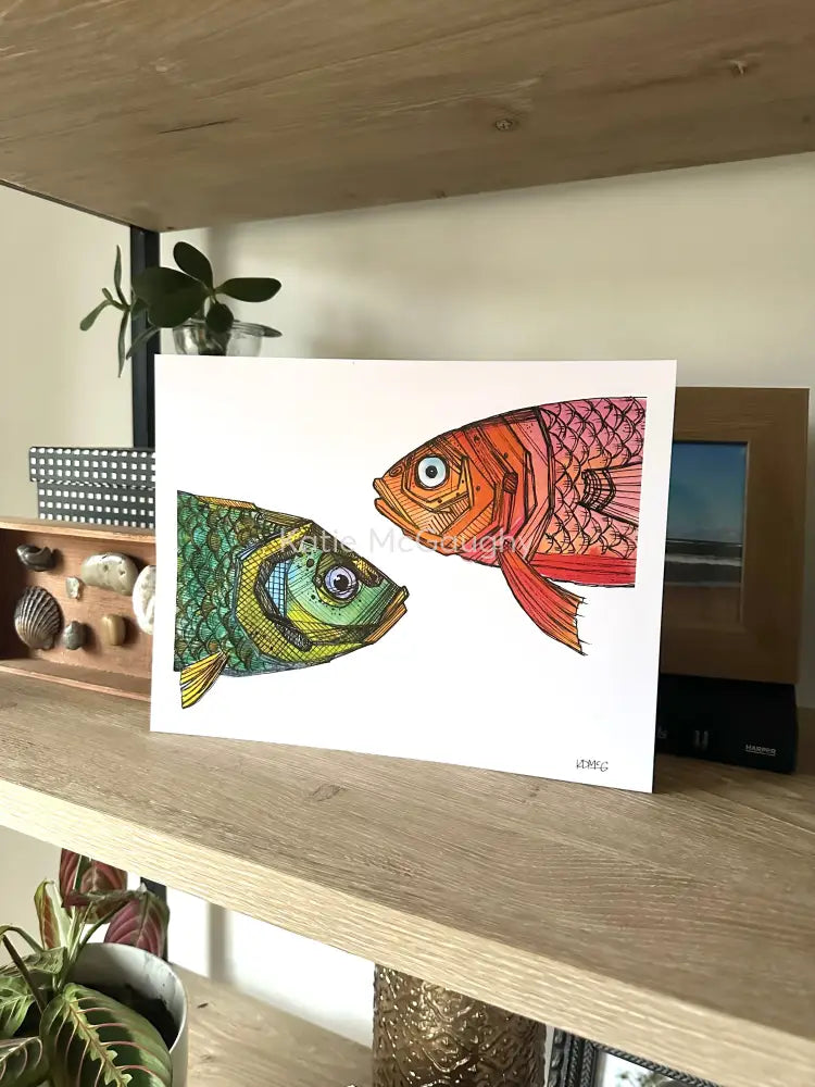 Fish Heads Print Print