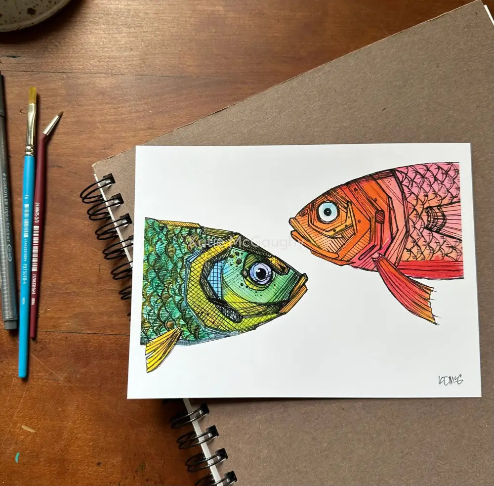 Fish Heads Print Print
