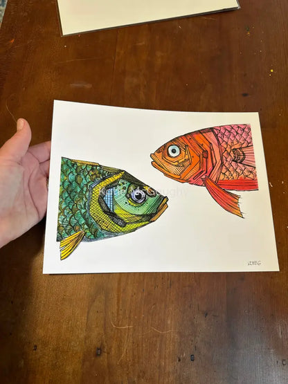 Fish Heads Print Print