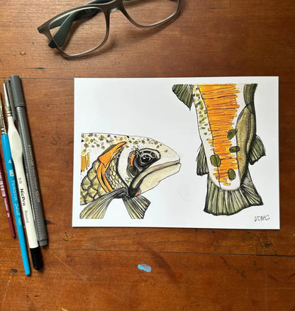 Grandpa Fish Print Print